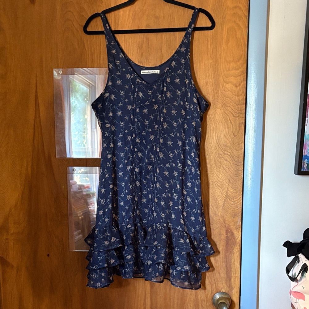 Abercrombie & Fitch Navy Blue Floral Mini Flowy Dress